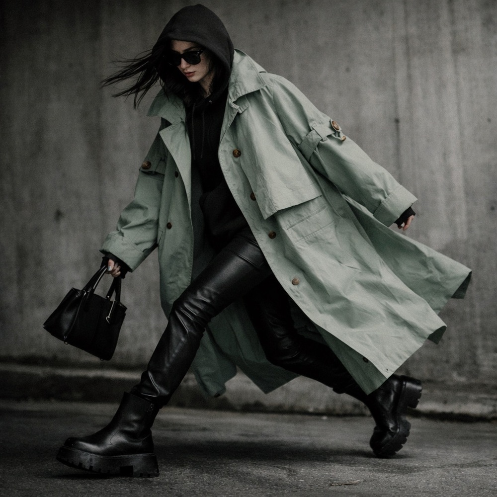 Light Green Trench Coat